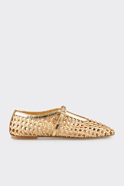 Elle Shoes Gold Deri Kadın Günlük Ayakkabı