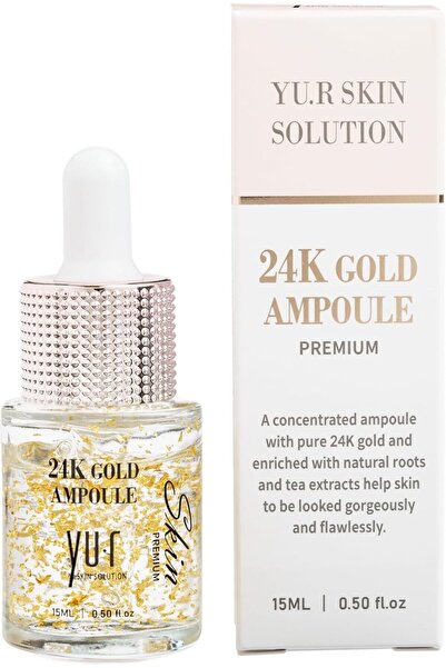 Yu.R Skin Solution سيروم تجديد البشرة من يور (15 مل) - ذهب كولويدال 24 قيراط،...