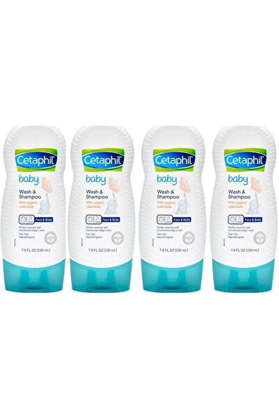 Cetaphil غسول وشامبو للأطفال بالكاليندولا العضوية، 7.8 أونصة (عبوة من 4 قطع)