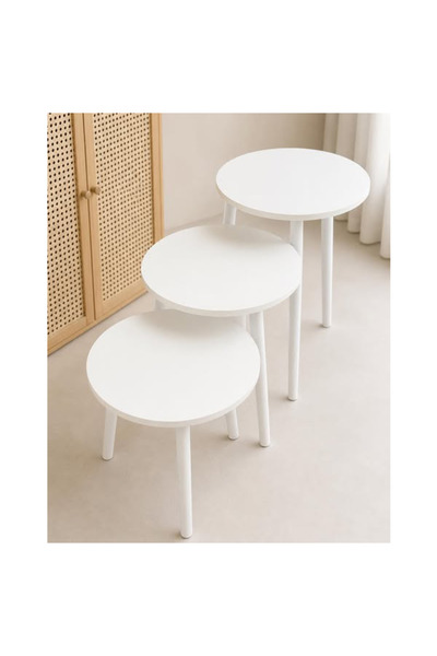 VALUE Modern Design 3 Piece Nesting Round Coffee Table Set