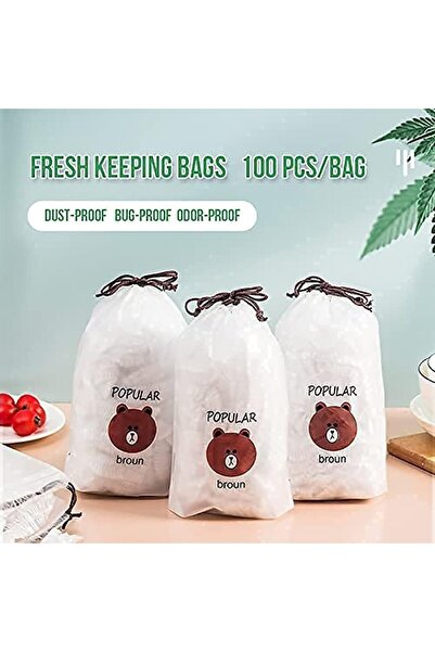 ARTC Fresh Keeping Food Covers Bags Stretch Film 300-Pieces Set, Transparent