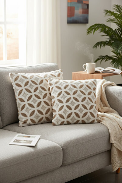 Pimula home غطاء وسادة من القطن المنتفخ، طقم من قطعتين، مقاس 43x43 سم، غطاء و...