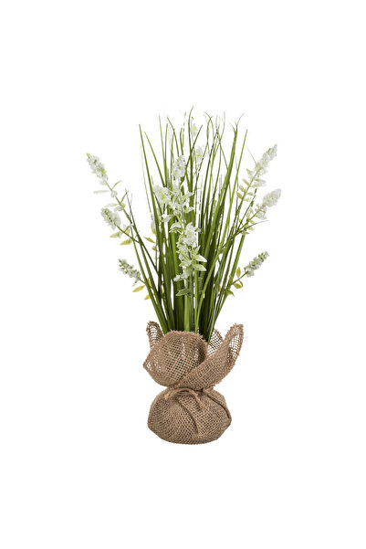 Zumzeria Ghiveci decorativ cu plantă artificială de lavandă albă de 40cm