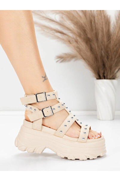 mei Sandale Dama cu Platforma 56WL31 Bej