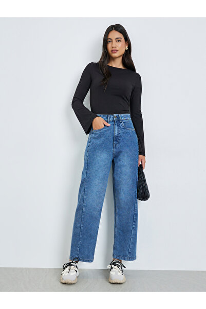 Styli Women Blue High Rise Relaxed Fit Jeans