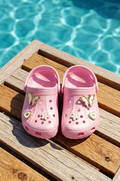 REMSA Children's Top Sticker Detail Sandals Slippers 300-3 Light Pink