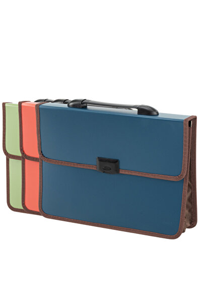 Deli PLASTIC BRIEFCASE WITH HANDLE AND STITCHED EDGES IN MATCHING COLORS