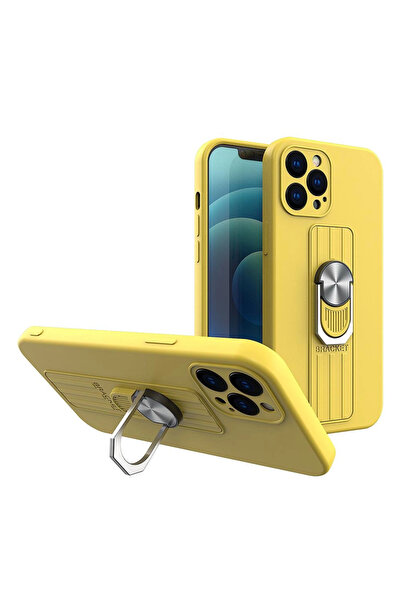 Hurtel Husă din silicon cu inel de prindere și suport pentru iPhone 13 Mini, ...