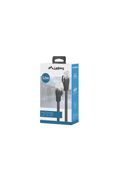 Lanberg Cablu patch Cat.5e UTP 5m negru, testat cu Fluke