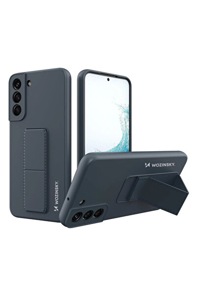 WOZINSKY Husă din silicon cu suport pentru Samsung Galaxy S22+ Albastru Marin