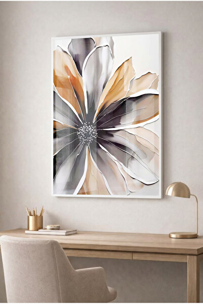 Zevahir Mobilya Dekorasyon Abstract Glass Painting with Macro Floral Pattern ...