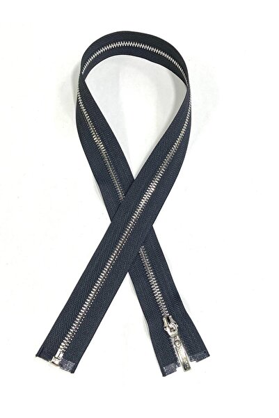 karantuhafiye Iron Tooth Coat Hanger Zipper / 70 cm / Smoked / Silver Tooth