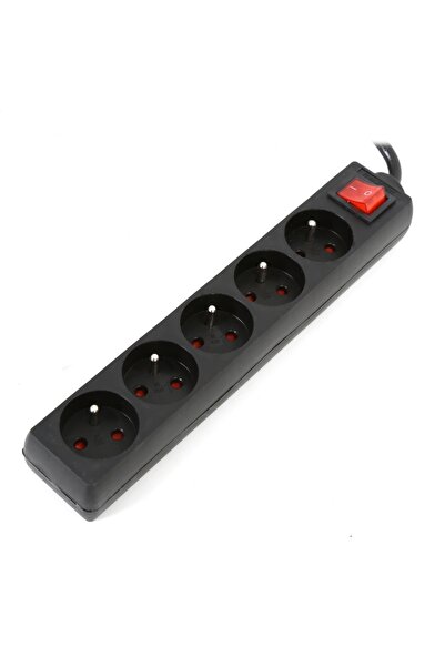 Omega Prelungitor cu priză multiplă 5,0M 16A 5 prize tip E negru [41107]