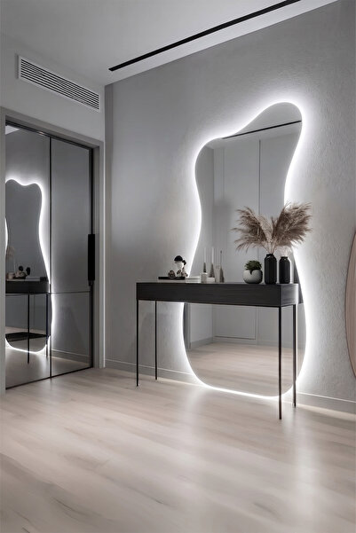 Mirror Home Decor Art Asimetrik Dalgalı Organik Form Dekoratif Boy Aynası – M...