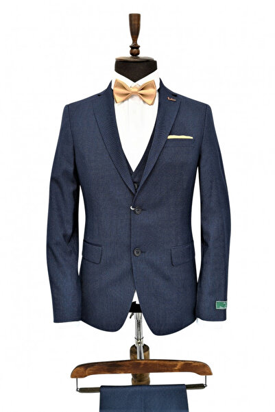 AMONCE Men's Slim Fit suit, plus size Christian navy blue