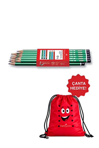 Faber Castell Köşeli Mercanlı Mavi Kurşun Kalem 12'li HB Uç, Kırılmaya Dayanı...