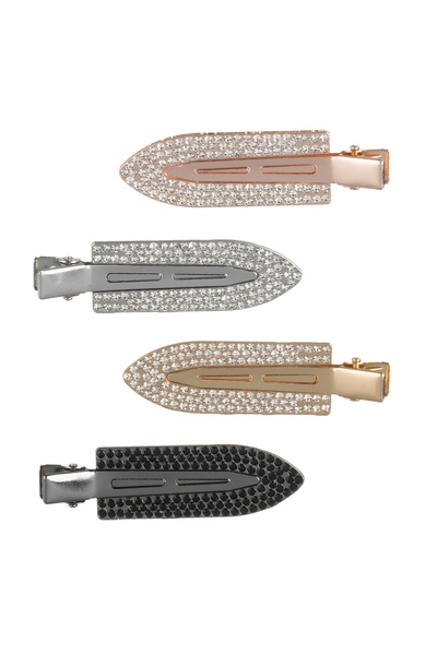 Zumzeria Agrafe de păr metalice în culori diverse cu strasuri 7cm - 4 bucăți