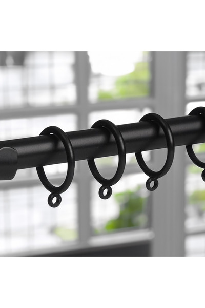 Zumzeria Black Plastic Rings for Curtain Rod 3.2cm - 10pcs