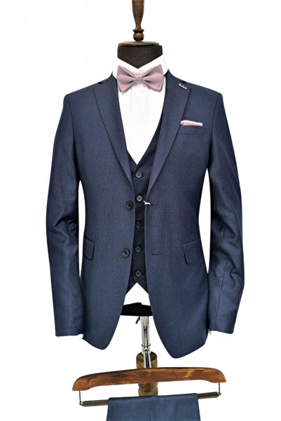 AMONCE Dennis navy blue Slim Fit men's suit