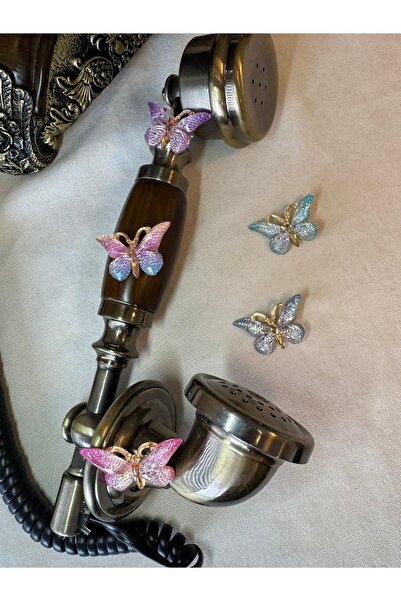 Rapunzel Accessories 5 li Pembe Mavi Kelebek Desenli Toka Seti-Dolgu Kanatlı ...