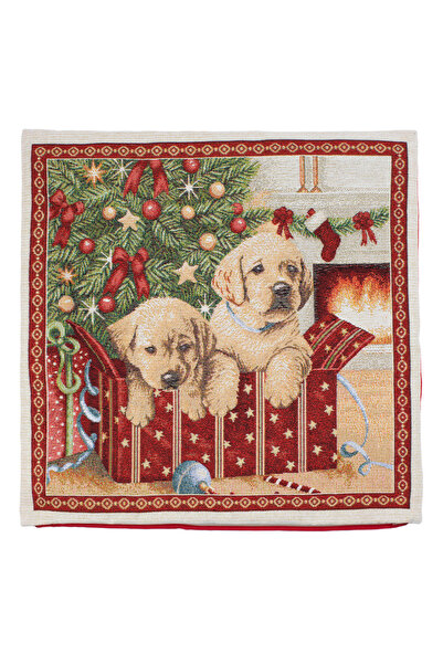 Zumzeria Christmas Decorative Pillowcase Embroidered Dog Model 40x40cm