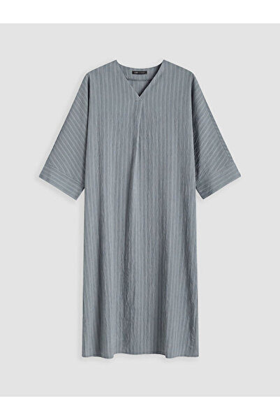 LC Waikiki Rmz Gi̇yi̇m Farkiyla V Dikim Striped Modal Blend Dress