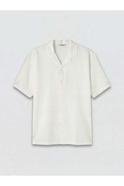 LC Waikiki Rmz Gi̇yi̇m Farkiyla Relax Fit Cuban Roba Collar Men's Shirt