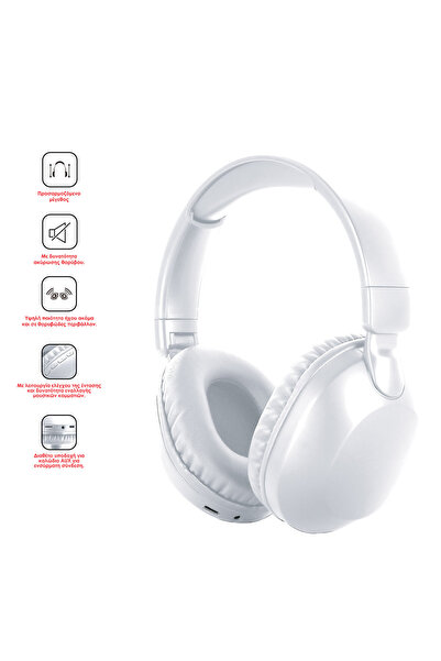 Zumzeria White Foldable Bluetooth Headphones i-JMB