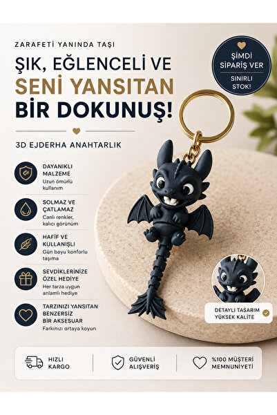 Evonex 3D Dragon Keychain