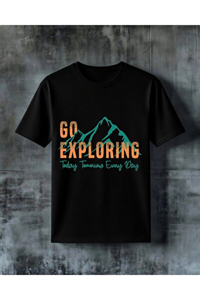 COMVİCHO تي شيرت مطبوع كبير الحجم بتصميم داج ديزاين للتنزه والاستكشاف