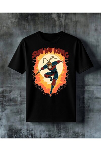 COMVİCHO Sun Wu Kong Savas Sanatci Printed Oversize T-Shirt