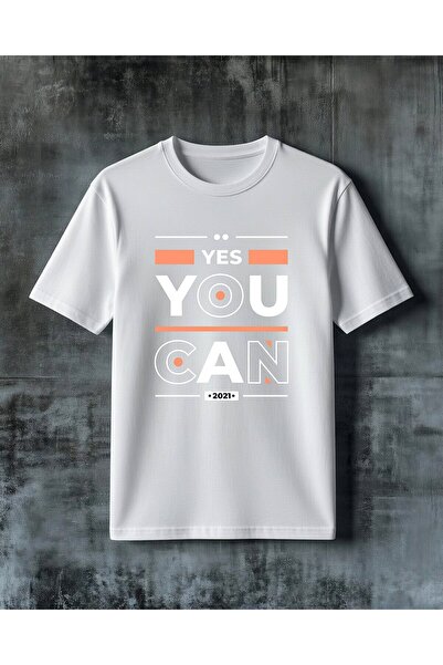 COMVİCHO Abstract Design Coral Color Printed Oversize T-Shirt