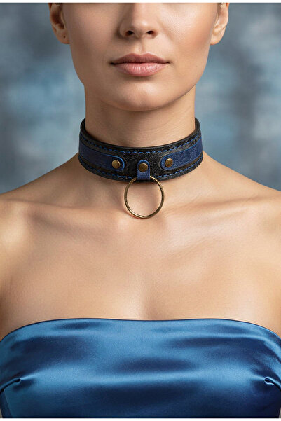 Freya Choker Tasma Kolye - El Yapımı, Özel Üretim, Gerçek Deri