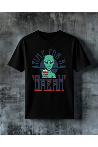 COMVİCHO Time for Break Alien Printed Oversize T-Shirt