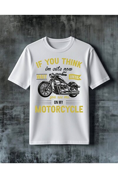 COMVİCHO Motorcycle Cute Now Printed Oversize T-Shirt