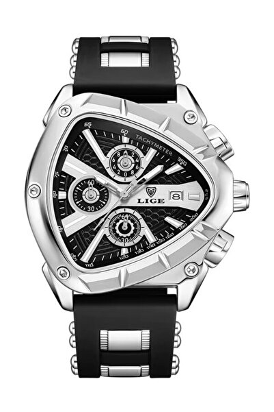 Lige Men's Watch LG89103 Triangular – Chronograph, 3BAR, Stainless Steel, Mod...
