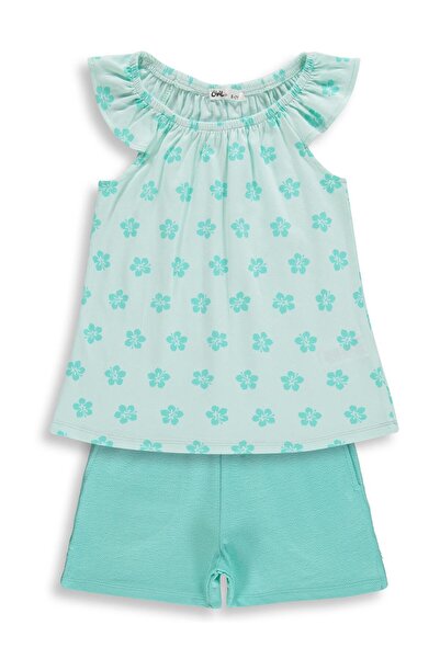 Civil Girls Floral 6-9 Years Old Set - Green