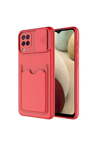 zore Galaxy A12 Kılıf HNZM Kartix Kapak - Kırmızı
