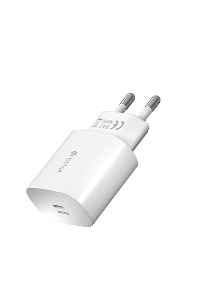 Devia Încărcător de rețea Smart PD 25W 1x USB-C alb + cablu USB-C la USB-C