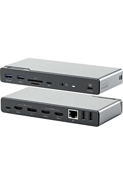 Alogic 14-în-1 USB-C PD DV4 Stație de andocare cu patru ecrane Space Gr