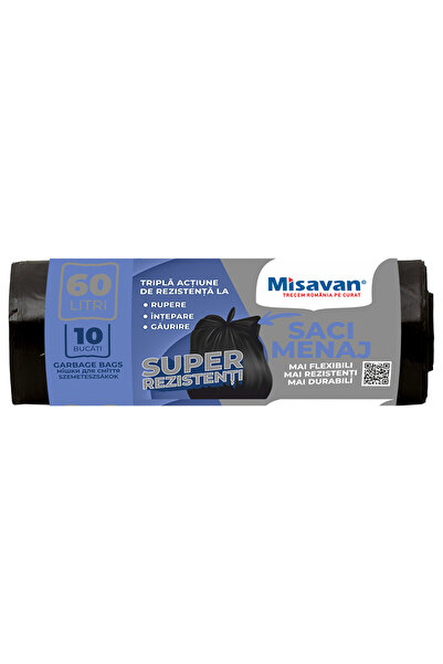 Misavan Saci menajeri 60l, 10 buc, negru