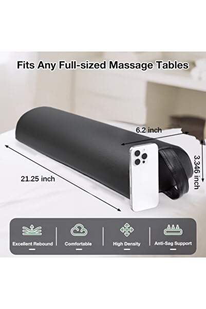 Choice 54x15.5x8.5cm black Semi-Circular Massage Table Support Cushion with H...
