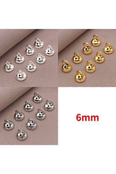 Choice1 platinum 6mm 10pcs 18K Gold Plated Brass End Cap For Jewelry Making E...