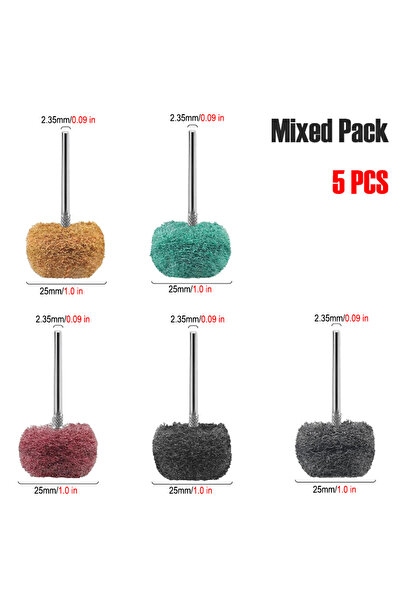 Choice Mixed 5pcs 5pcs Scouring Pad Grinding Head Abrasive Brush 2.35mm Rod P...