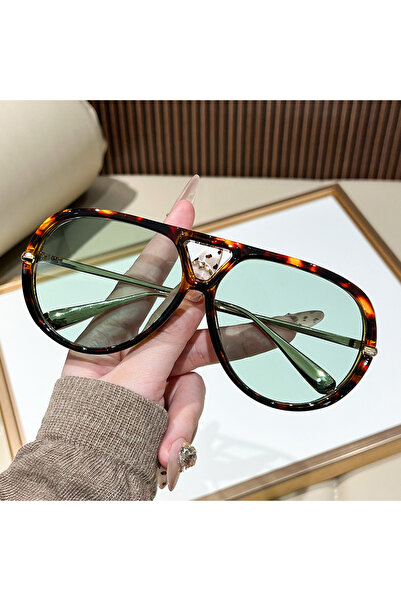 Choice3 green Oversized Pilot Sunglasses 2025 New Vintage Double Bridge Sun G...