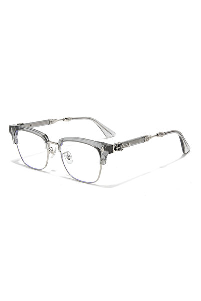 Choice Grey silver Trendy Oversized TR Frame Glasses for Men, Blue Light Bloc...