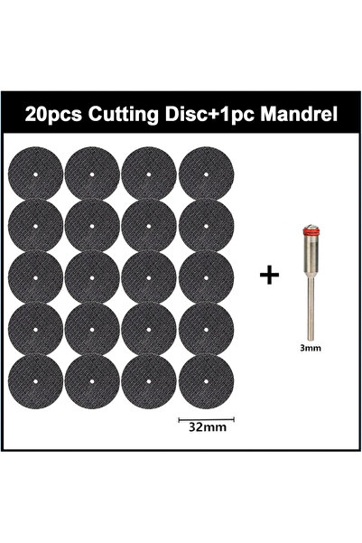 choice2 21pcs 11/21/54/104pcs 32mm Abrasive Cutting Disc With Mandrel Grindin...