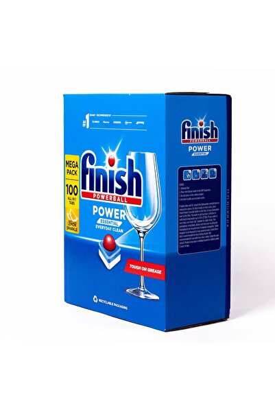 FİNİSHH فينيش باور بول باور إيسينشال منظف غسالة الأطباق برائحة الليمون المنعش 100 قرص