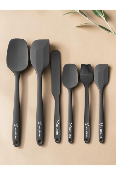 Multiamo Set of 6 Fireproof Non-Stick Silicone Egg Brush Spoon Knife Pie Spat...