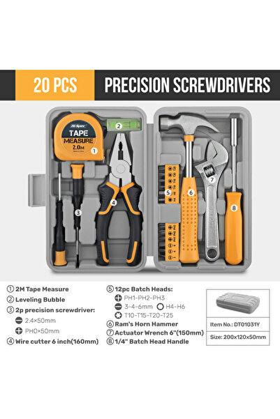 Choice 20pcs Yellow Hi-spec 20PCS Precision Screwdriver Set Compact Home & Of...